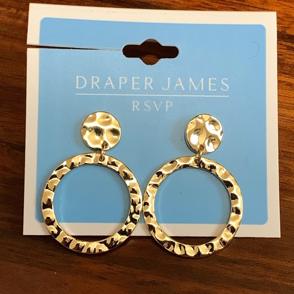 NWT Draper James gold tone hammered earrings - Picture 1 of 2